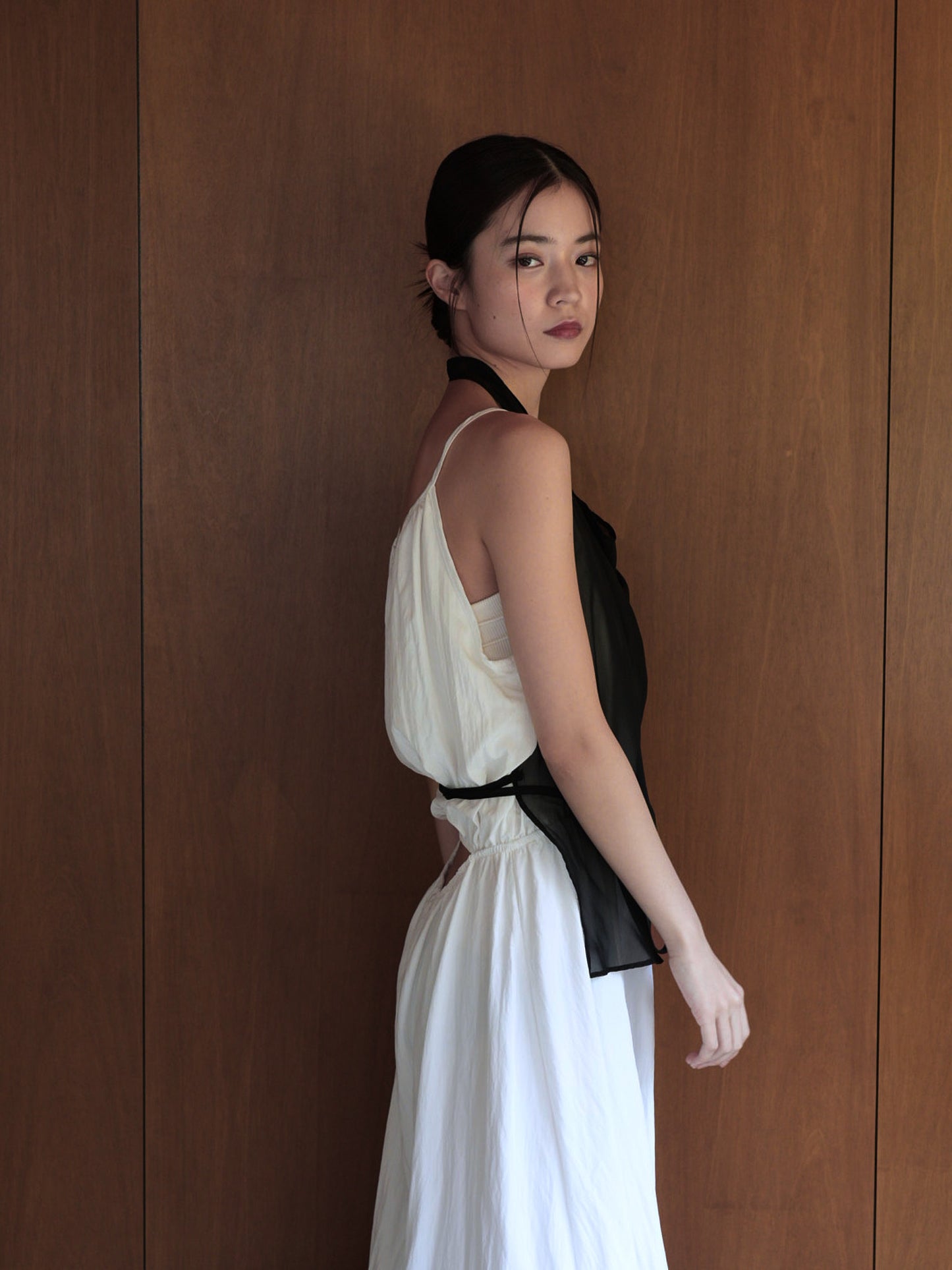 halter neck sheer blouse