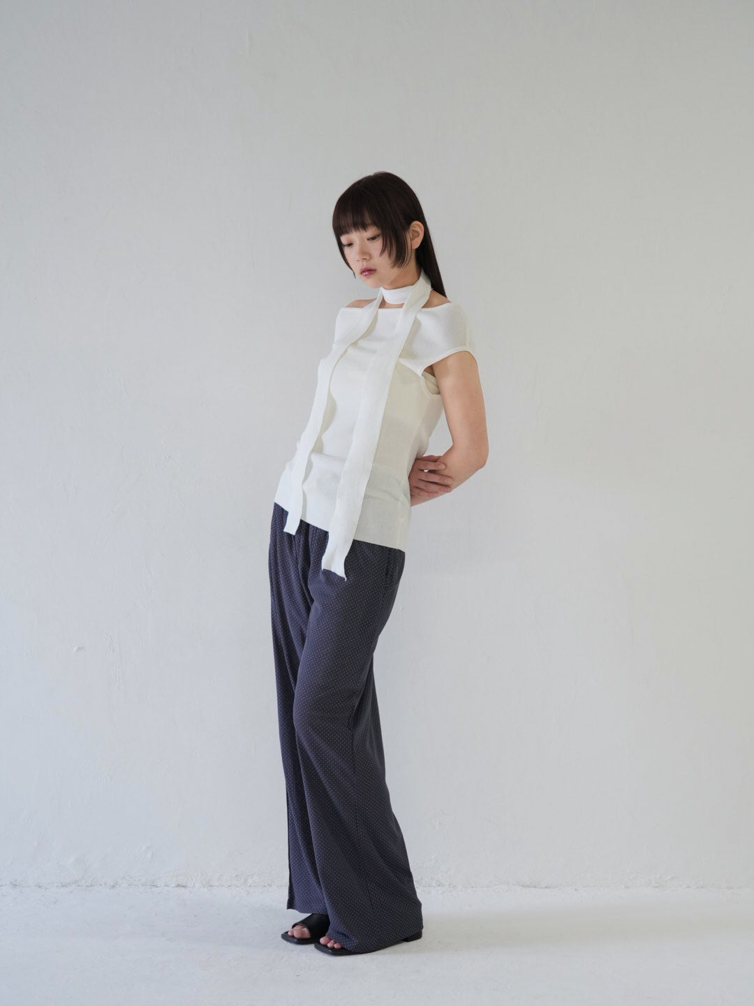 dot linen pants