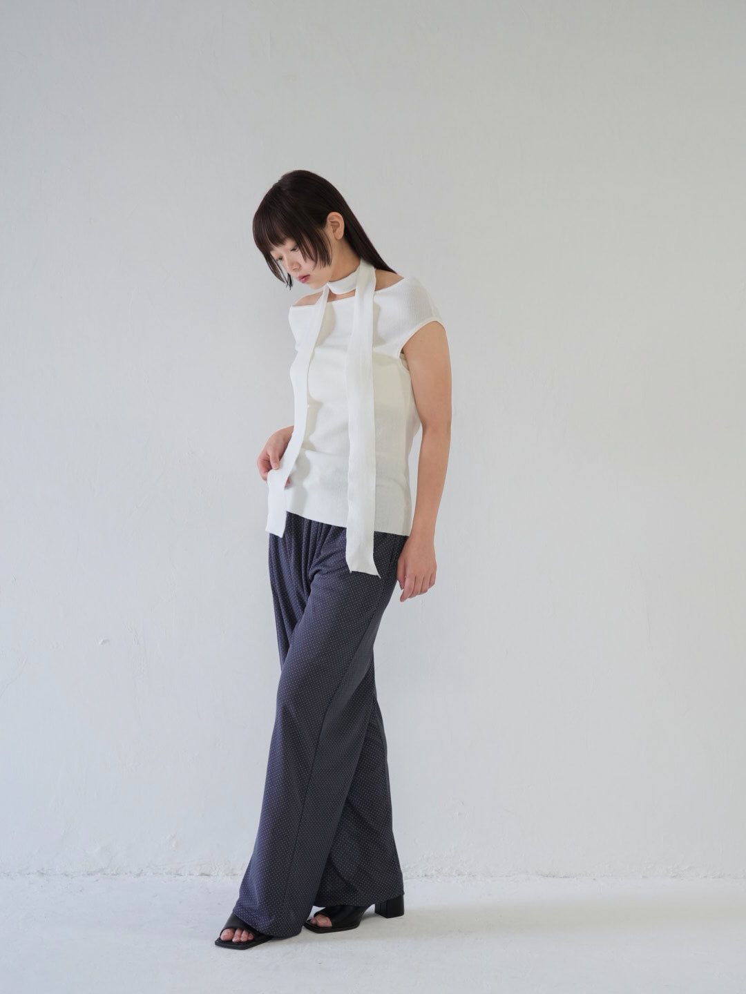 dot linen pants