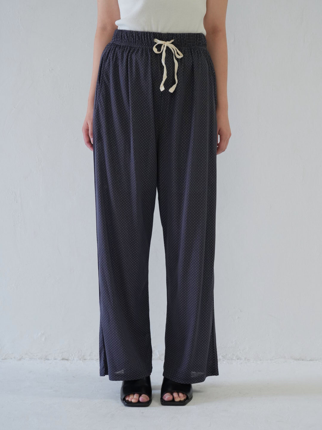dot linen pants