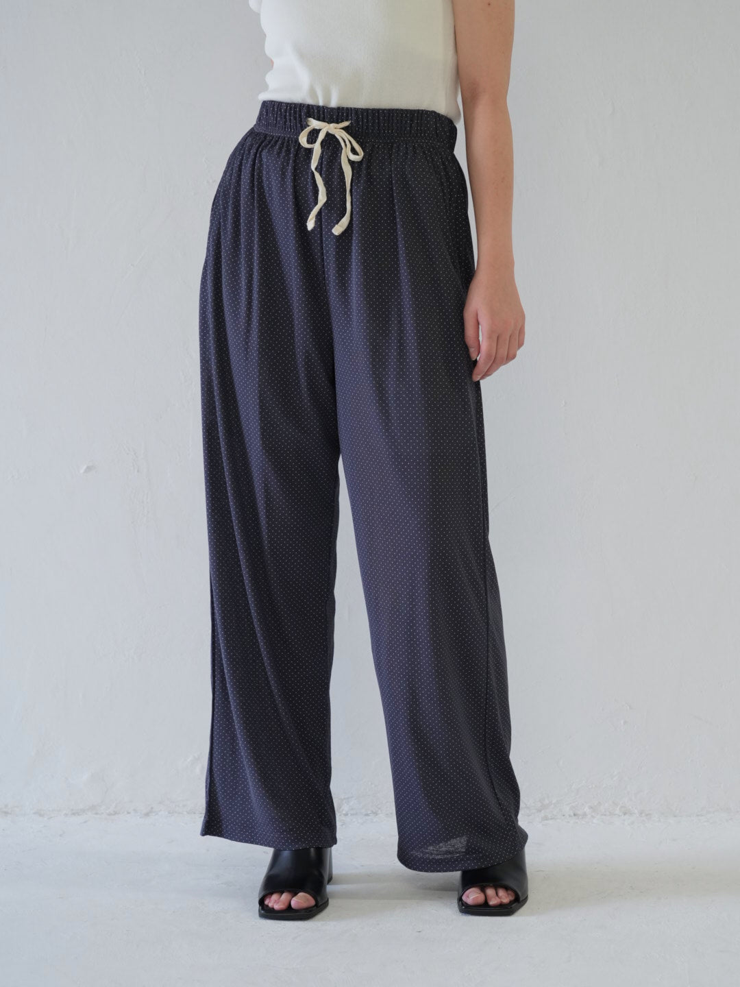 dot linen pants