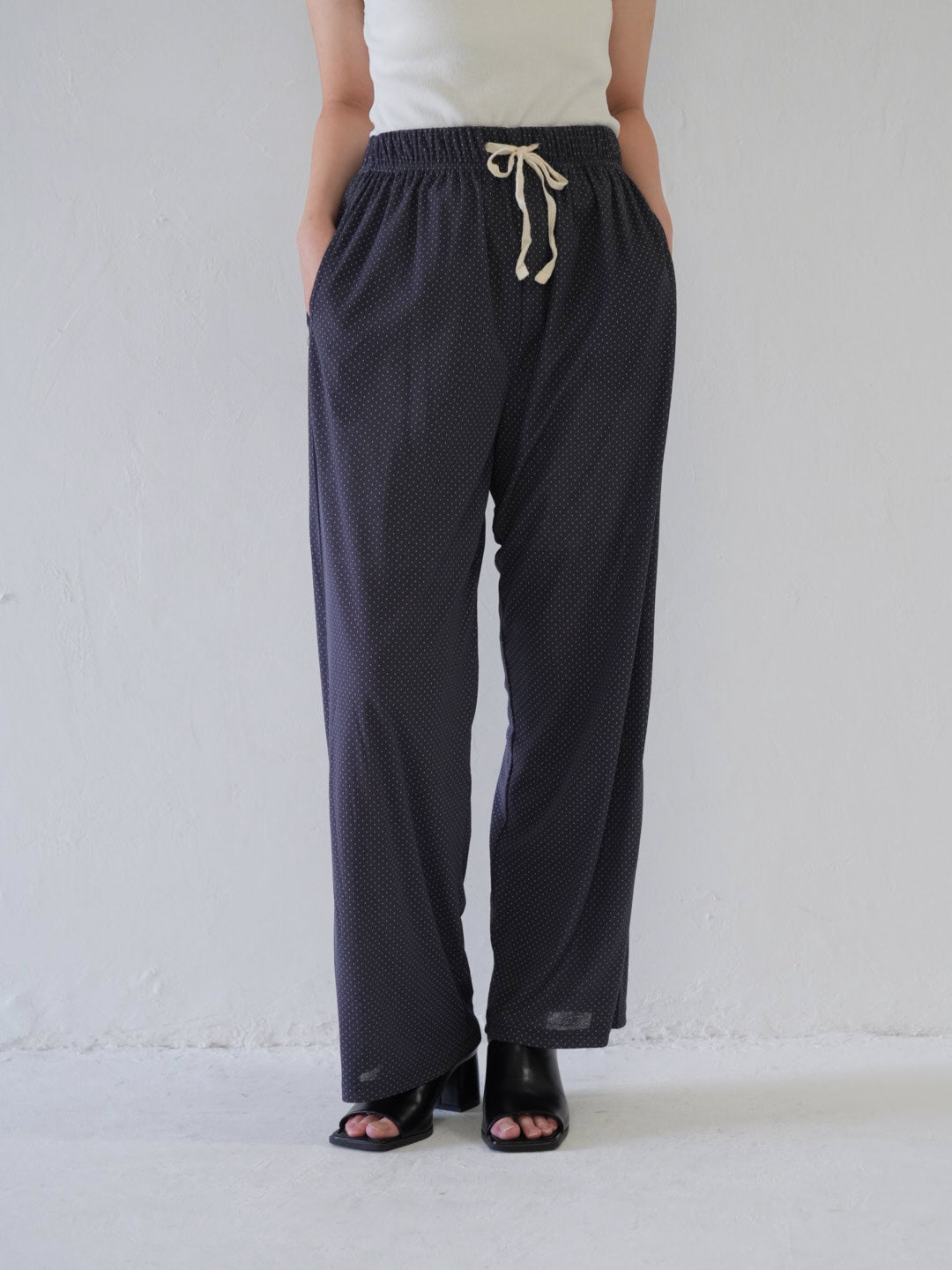 dot linen pants
