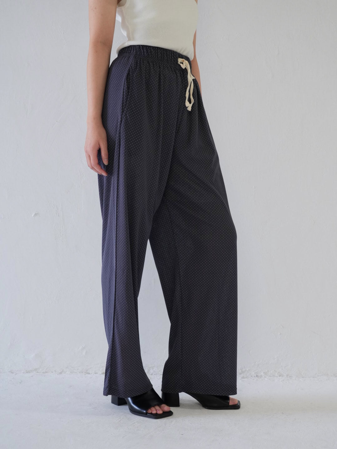 dot linen pants