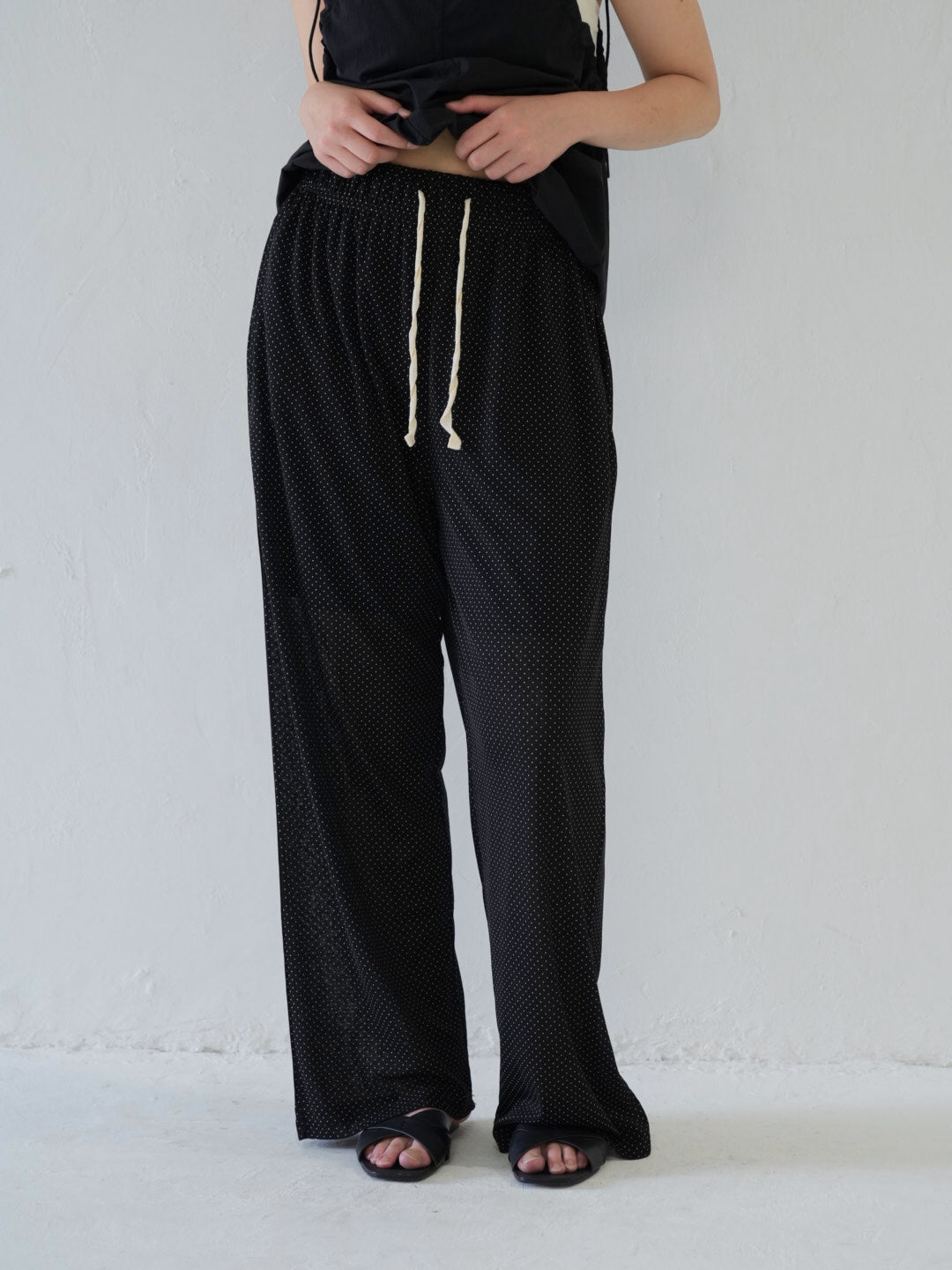 dot linen pants