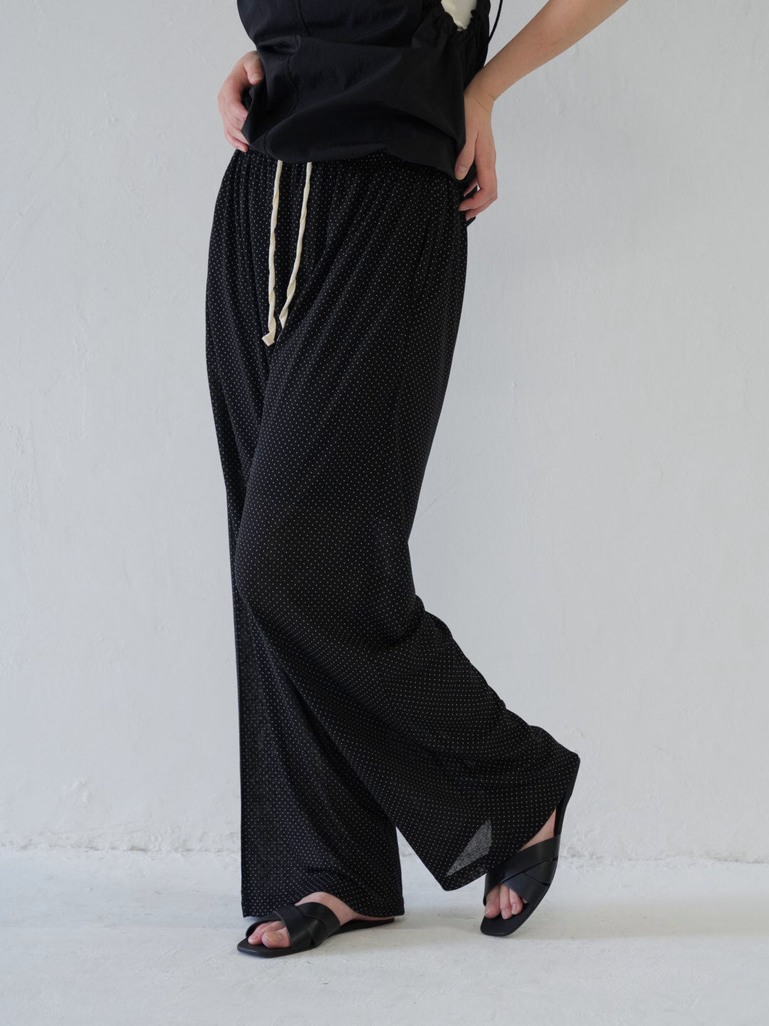 dot linen pants