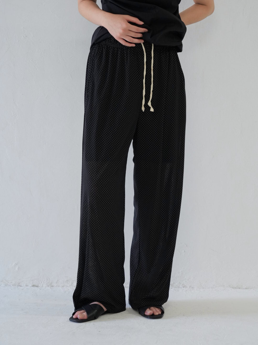 dot linen pants