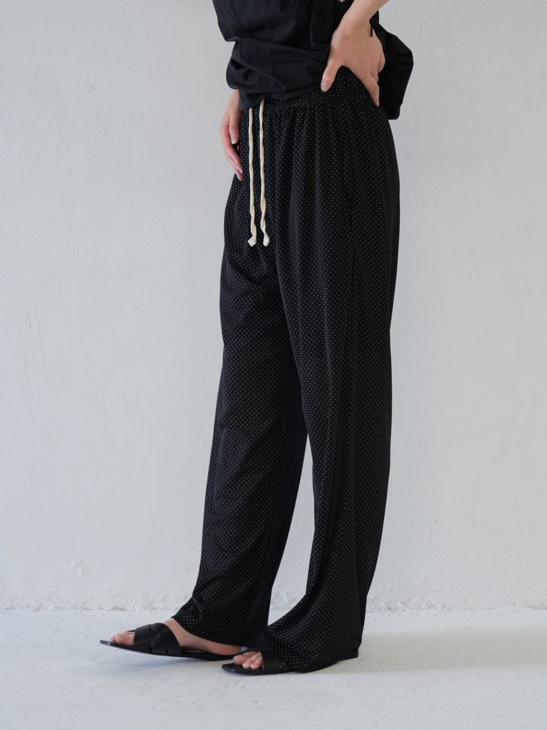 dot linen pants