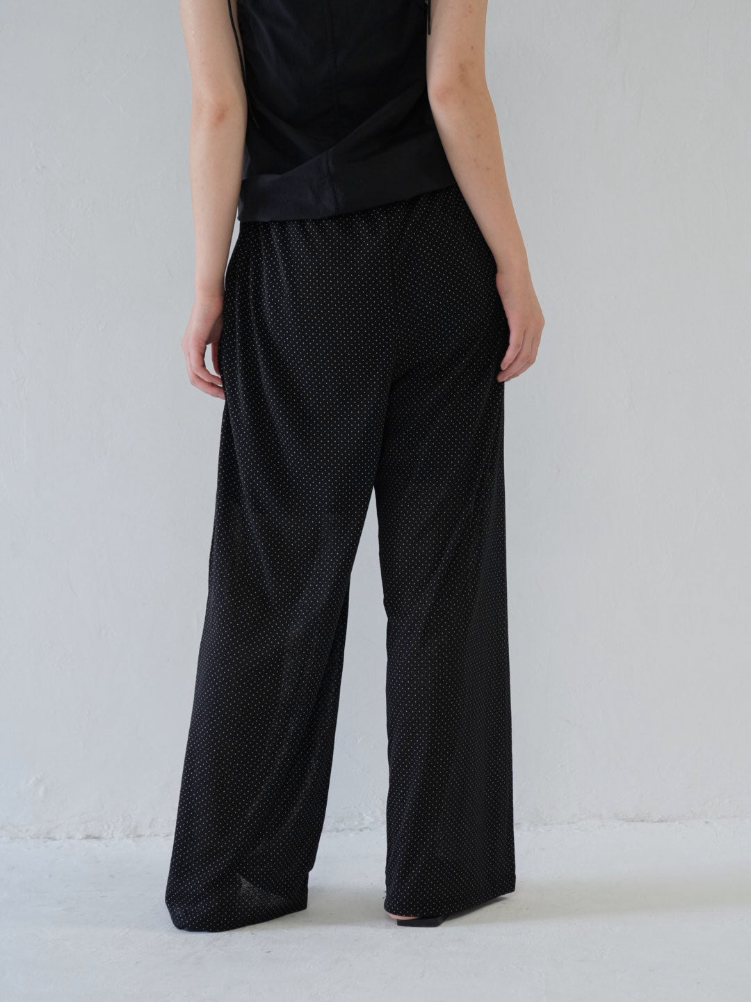 dot linen pants