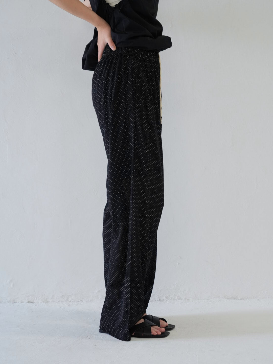 dot linen pants
