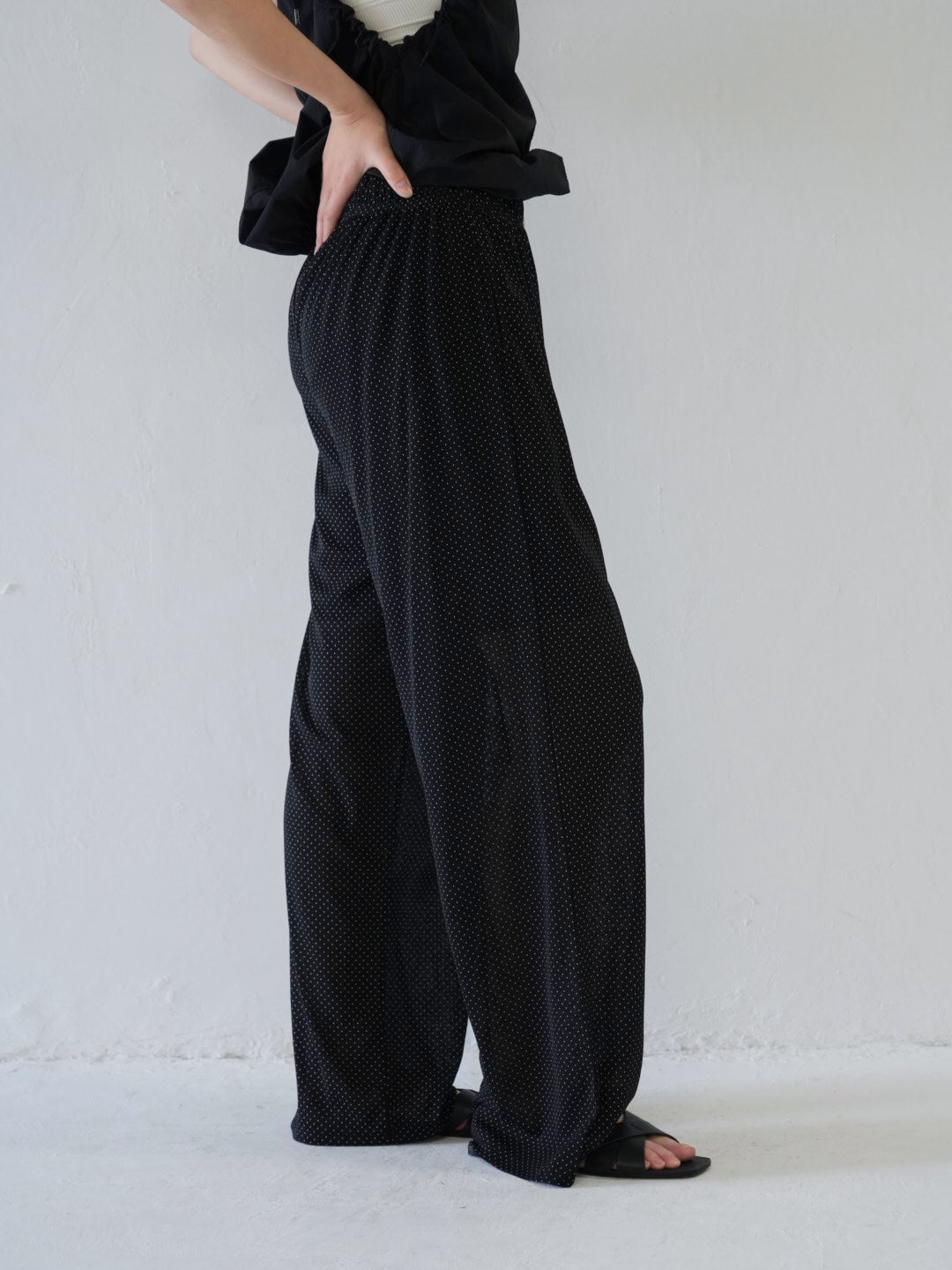 dot linen pants