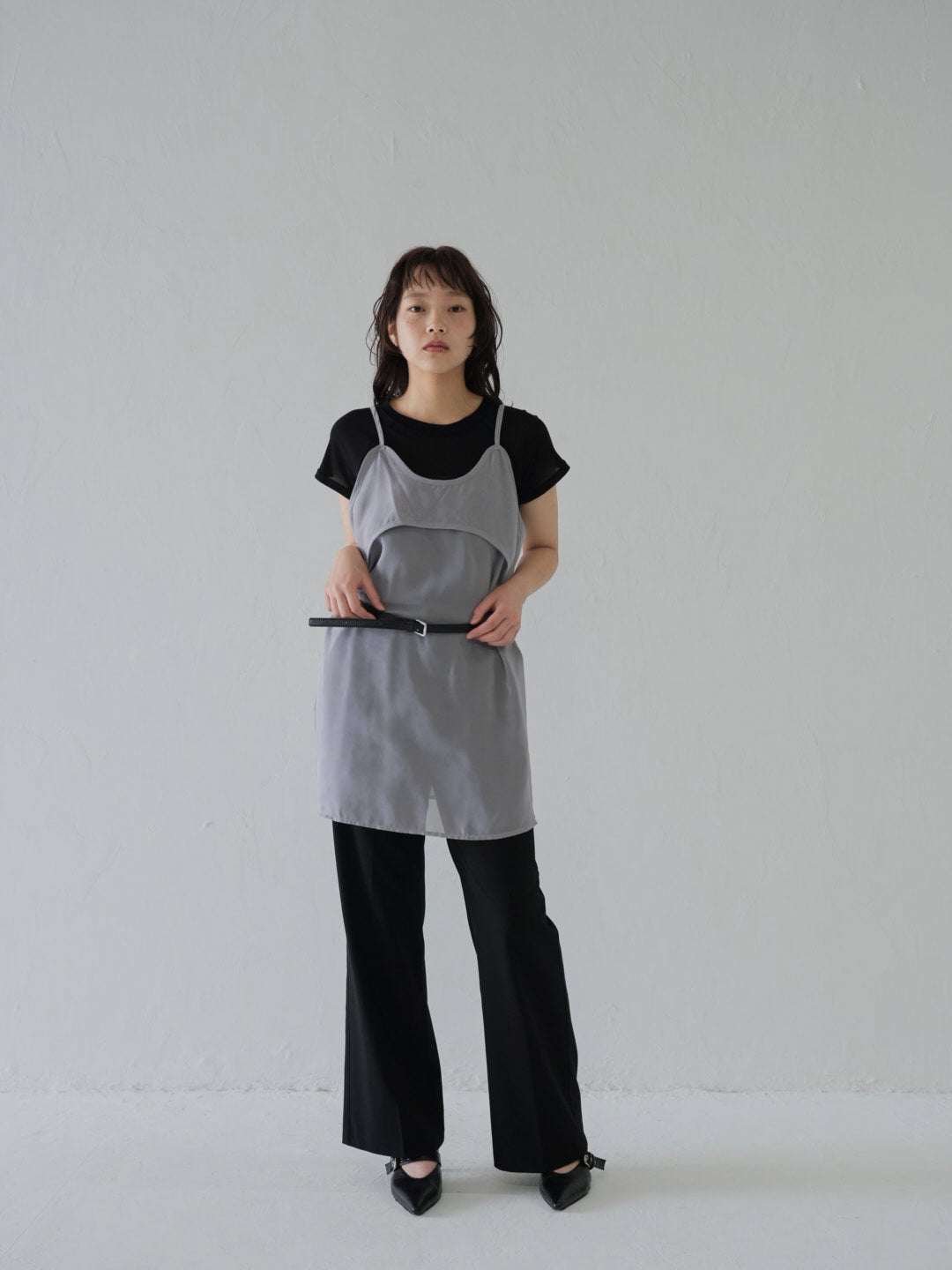 U neck sheer one piece