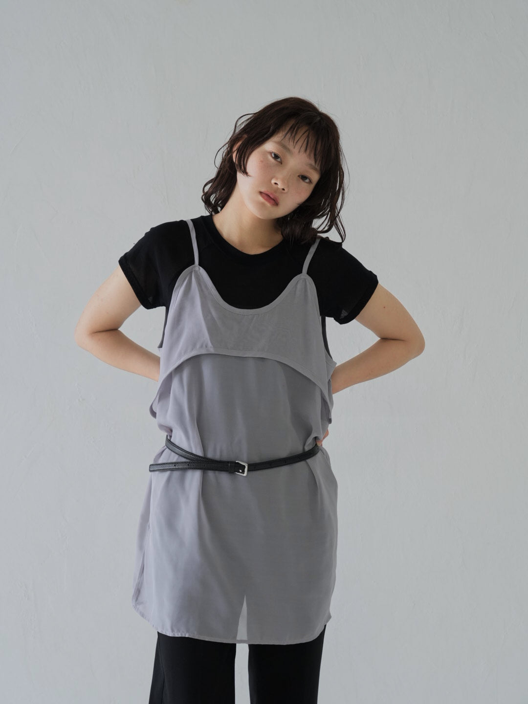 U neck sheer one piece