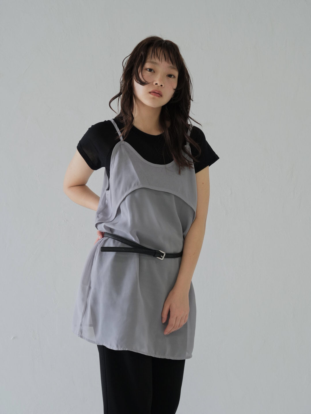 U neck sheer one piece