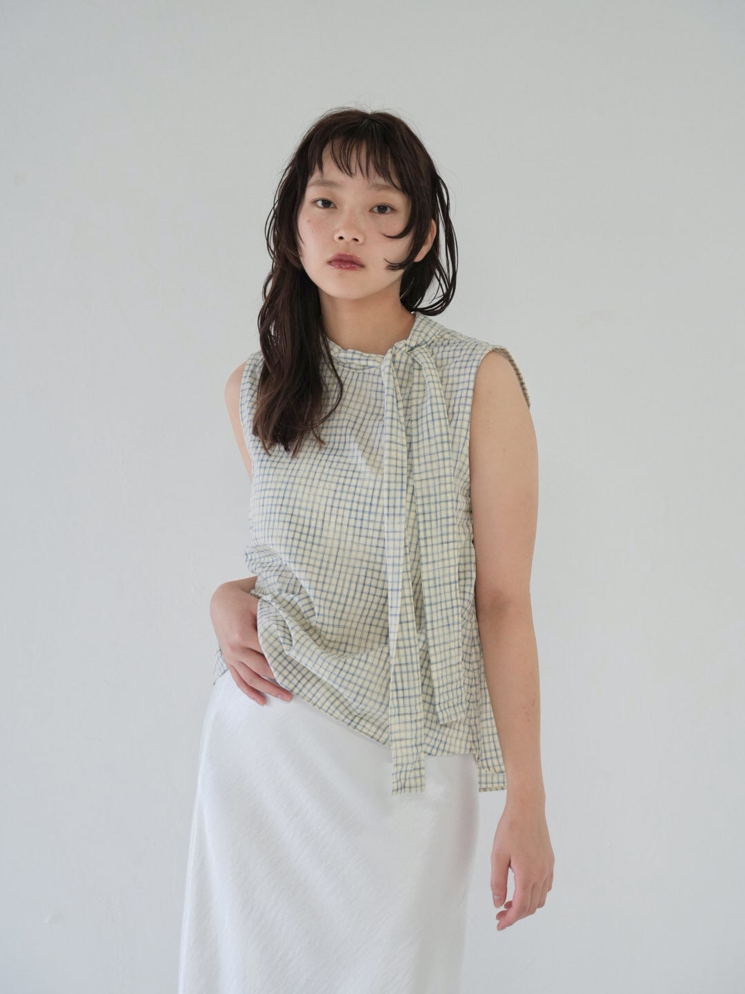 plaid sleeveless