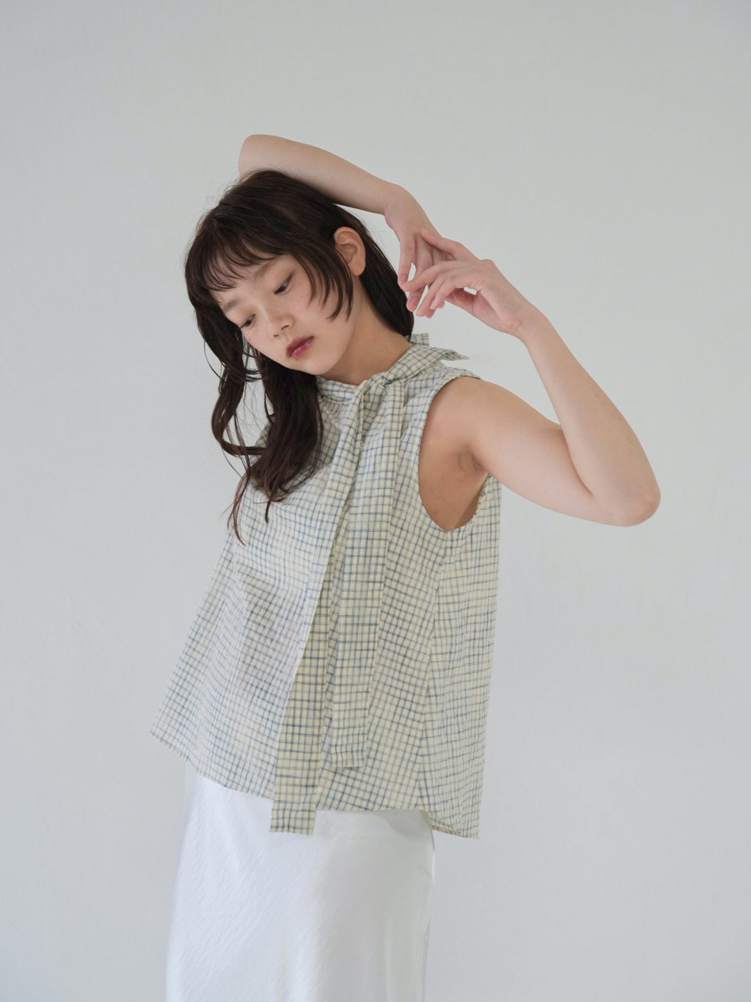 plaid sleeveless