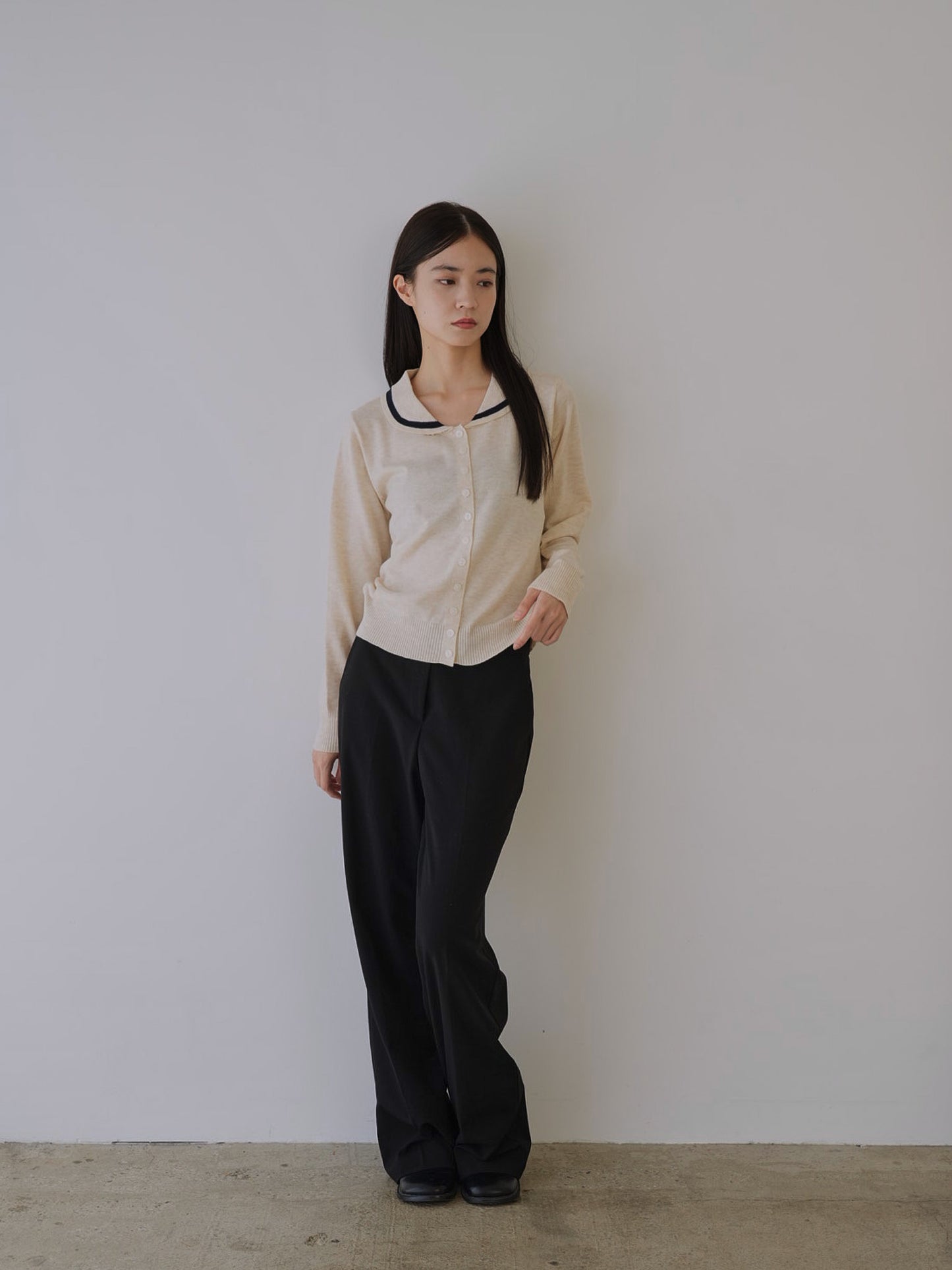 collar knit cardigan