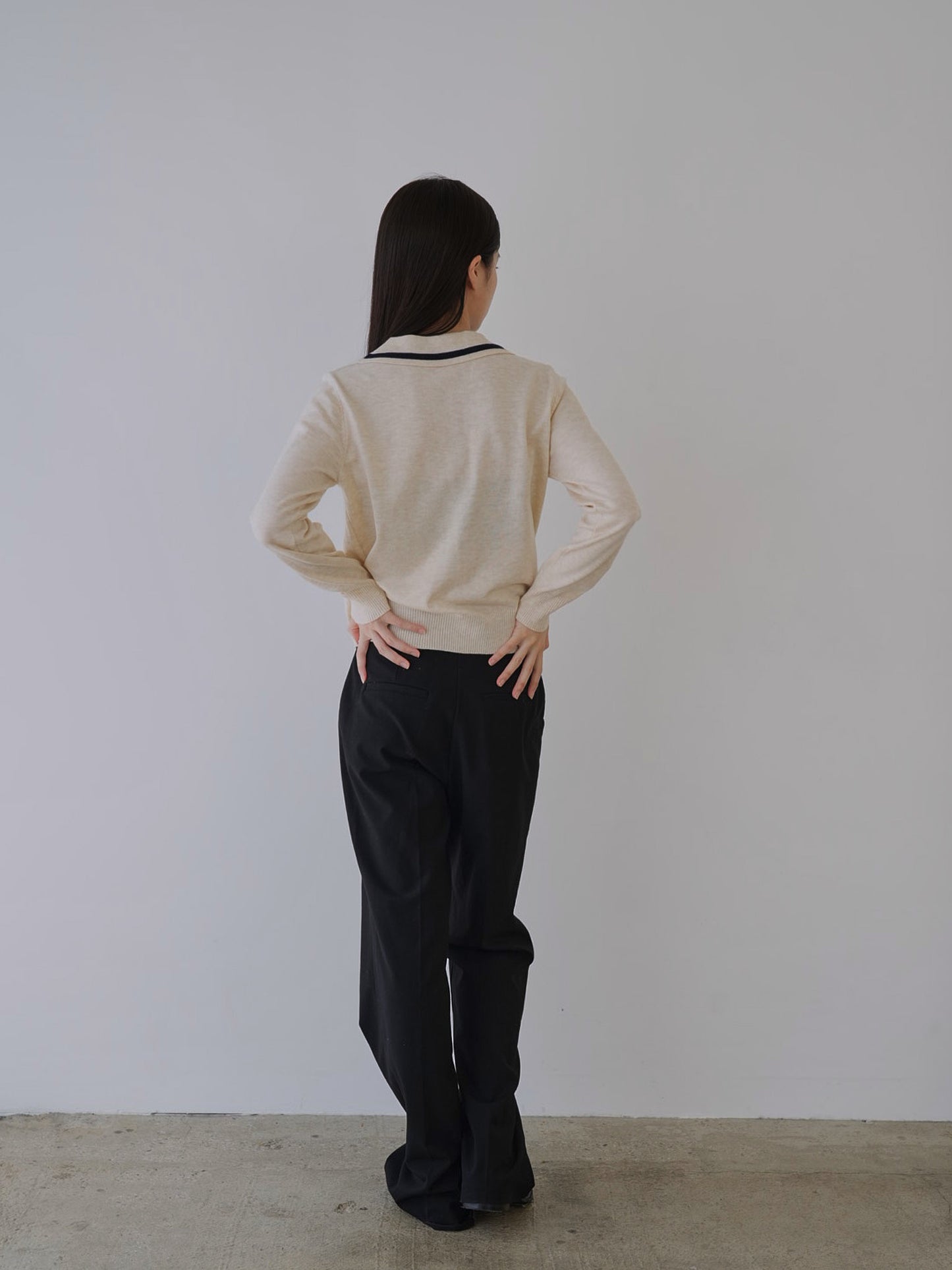 collar knit cardigan