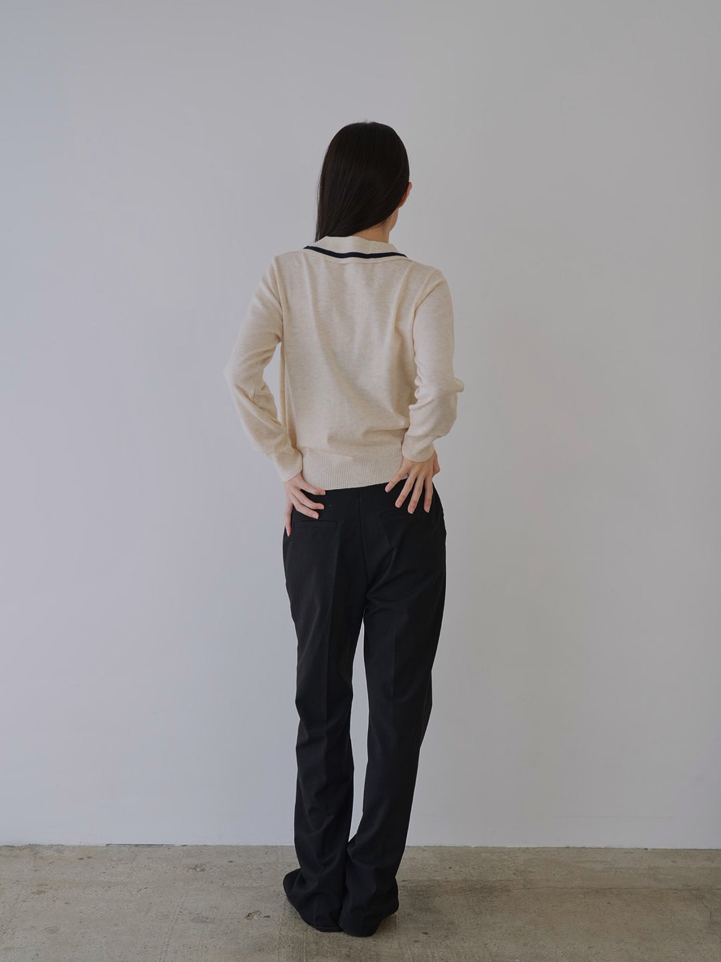 collar knit cardigan