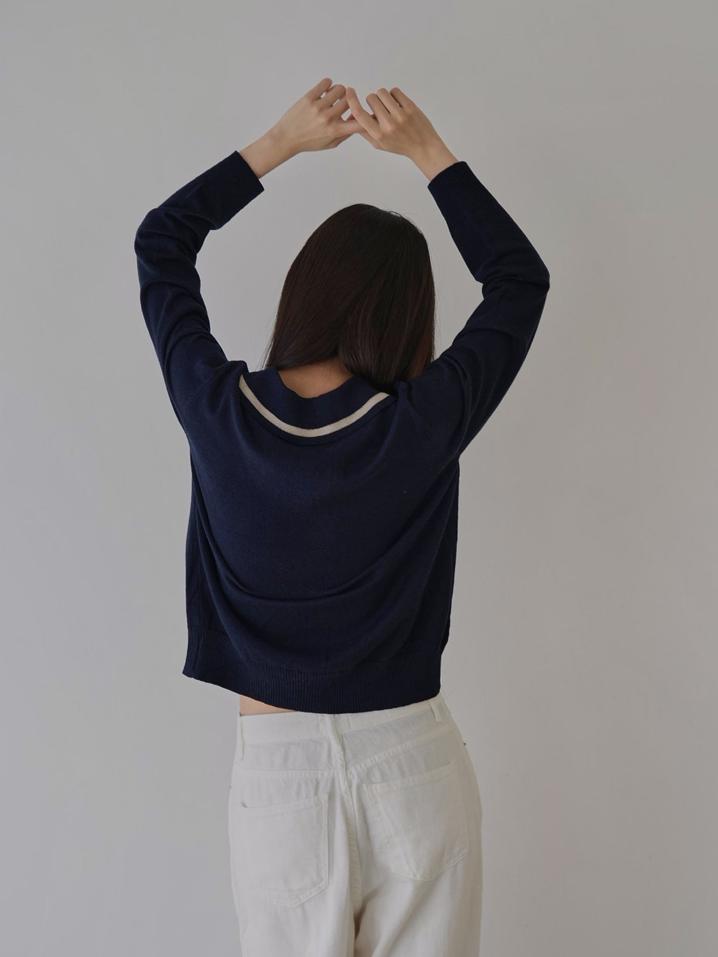 collar knit cardigan