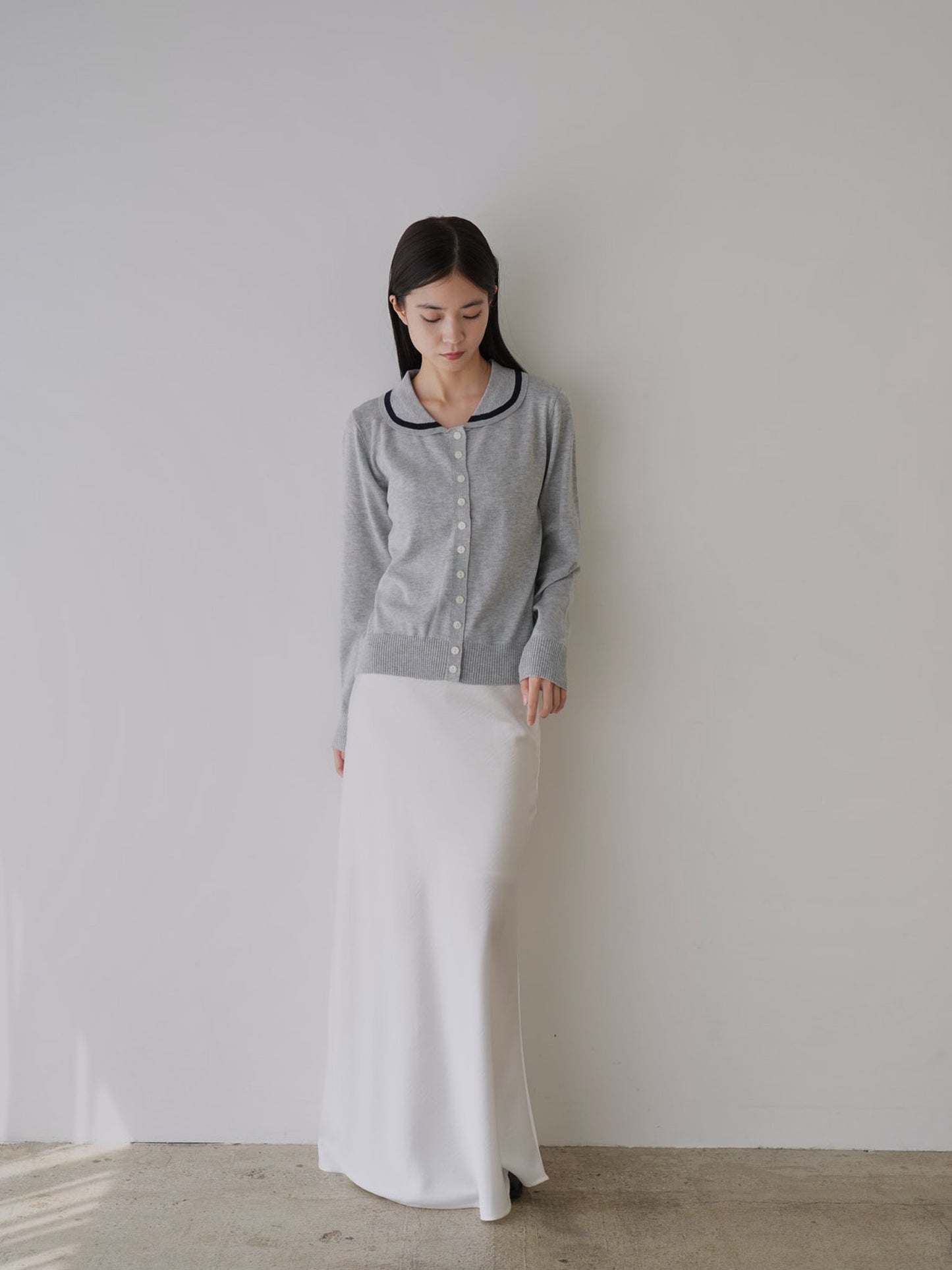 collar knit cardigan