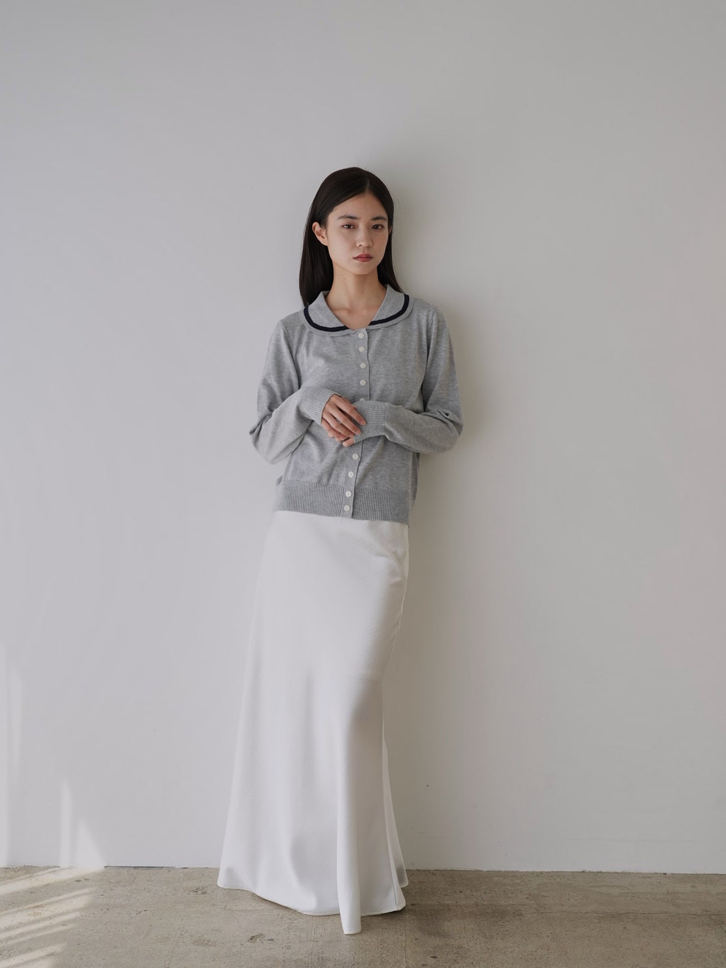 collar knit cardigan