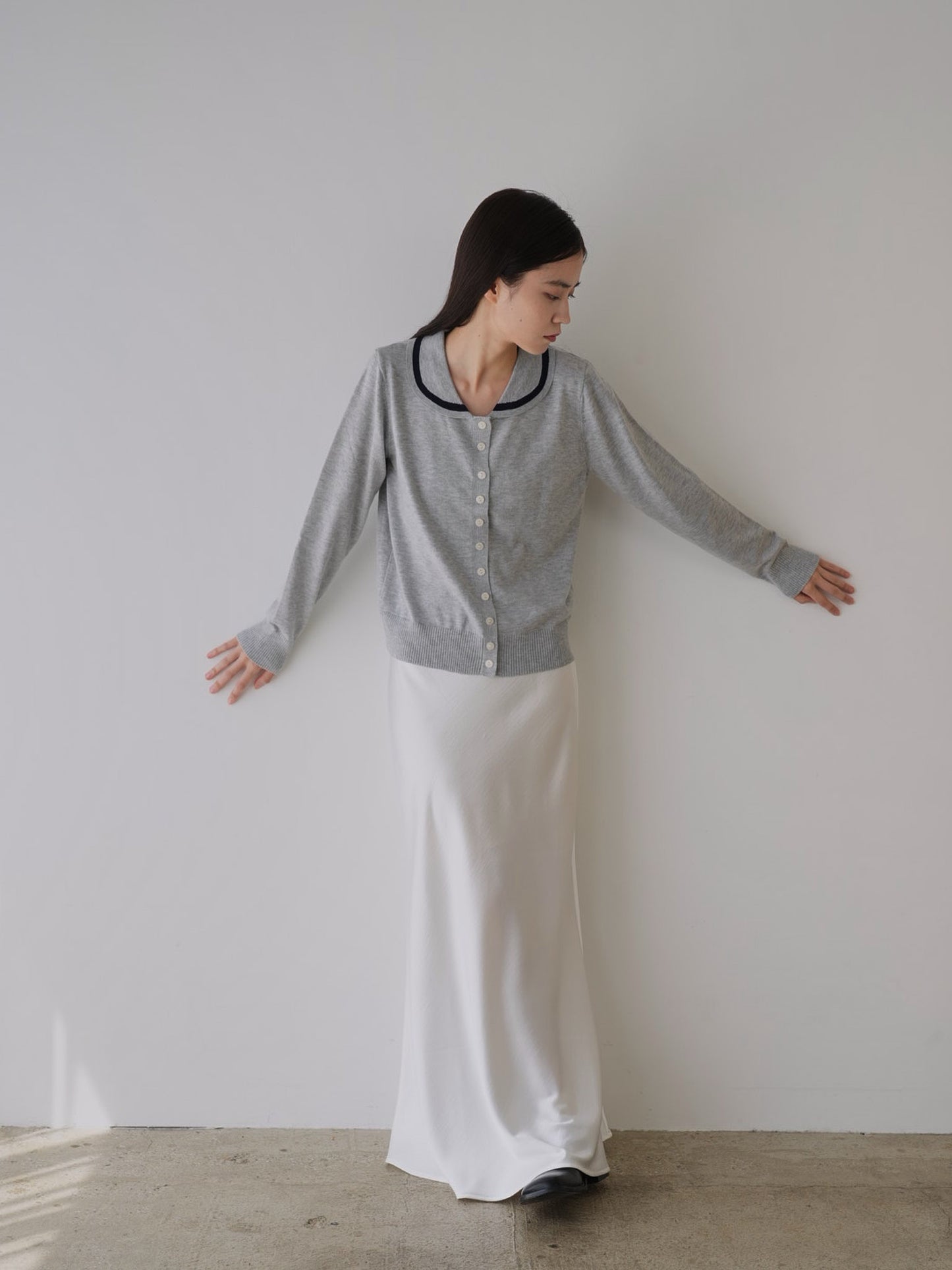 collar knit cardigan