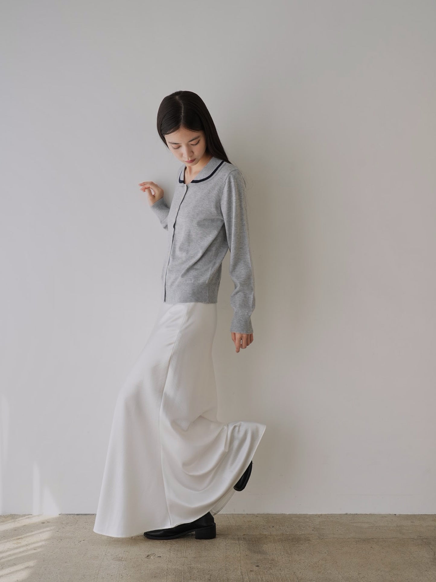 collar knit cardigan