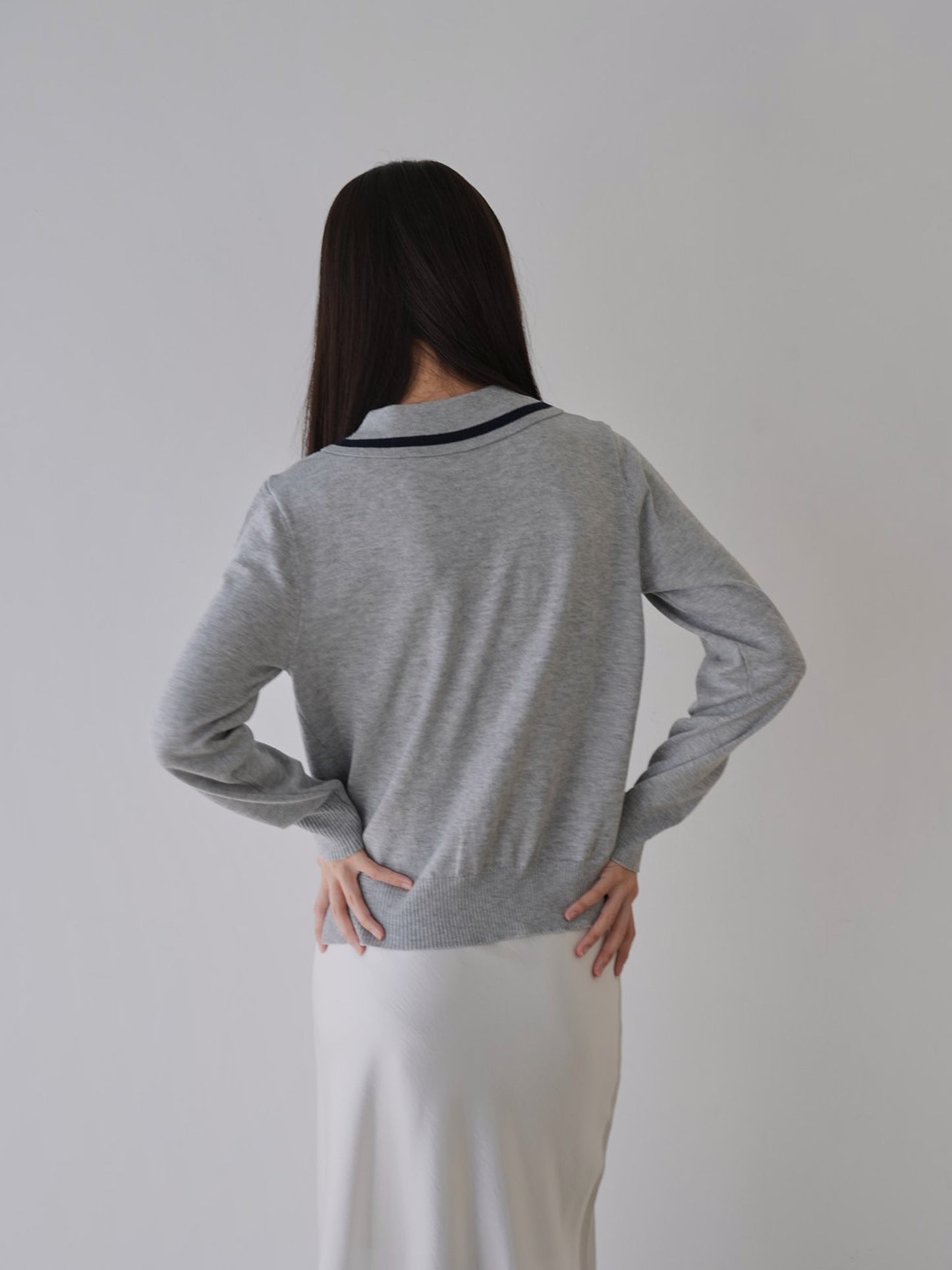 collar knit cardigan