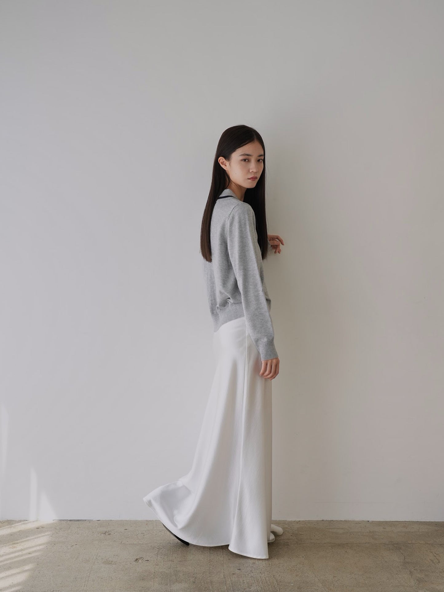 collar knit cardigan