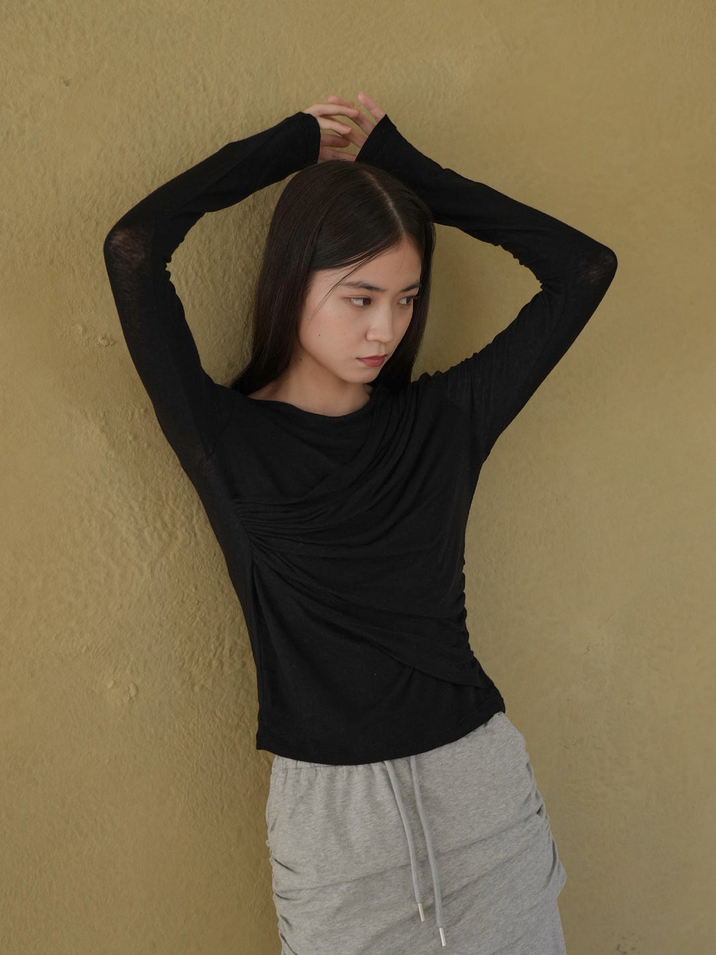 shirring design tops