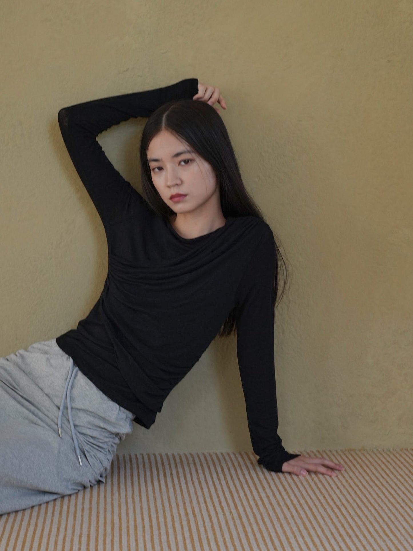 shirring design tops