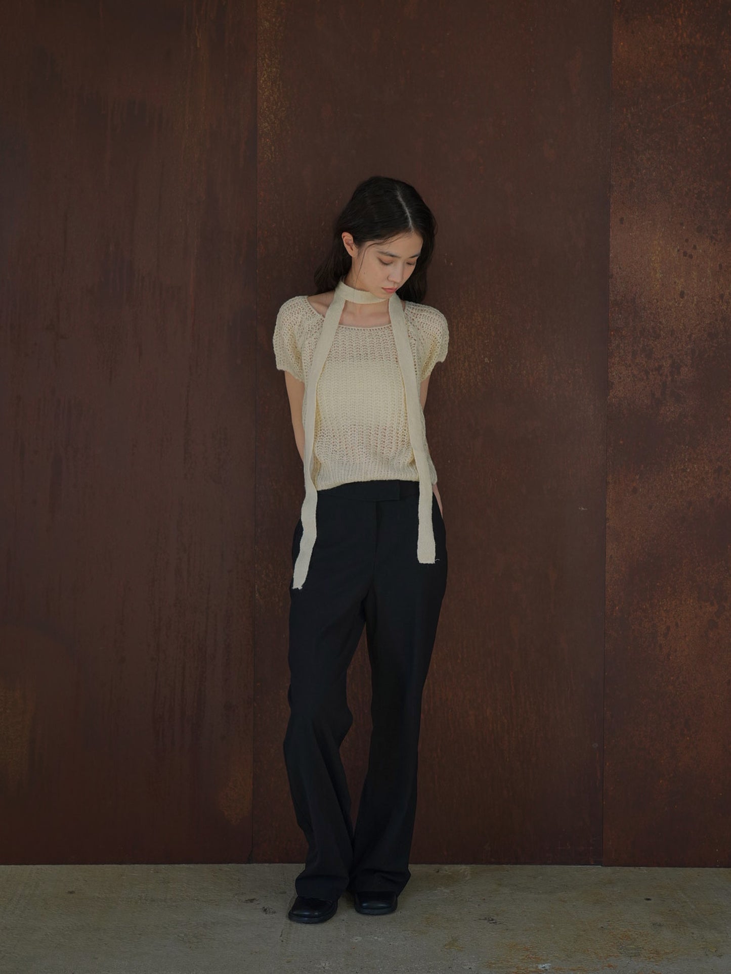 mohair knit tie tops
