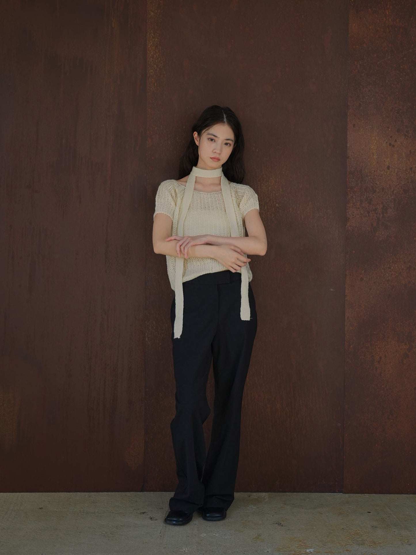 mohair knit tie tops