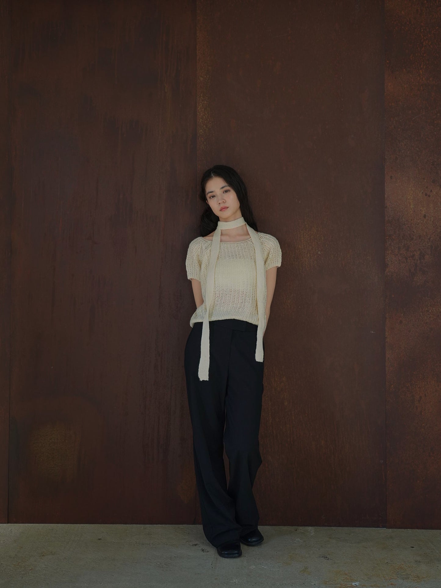 mohair knit tie tops