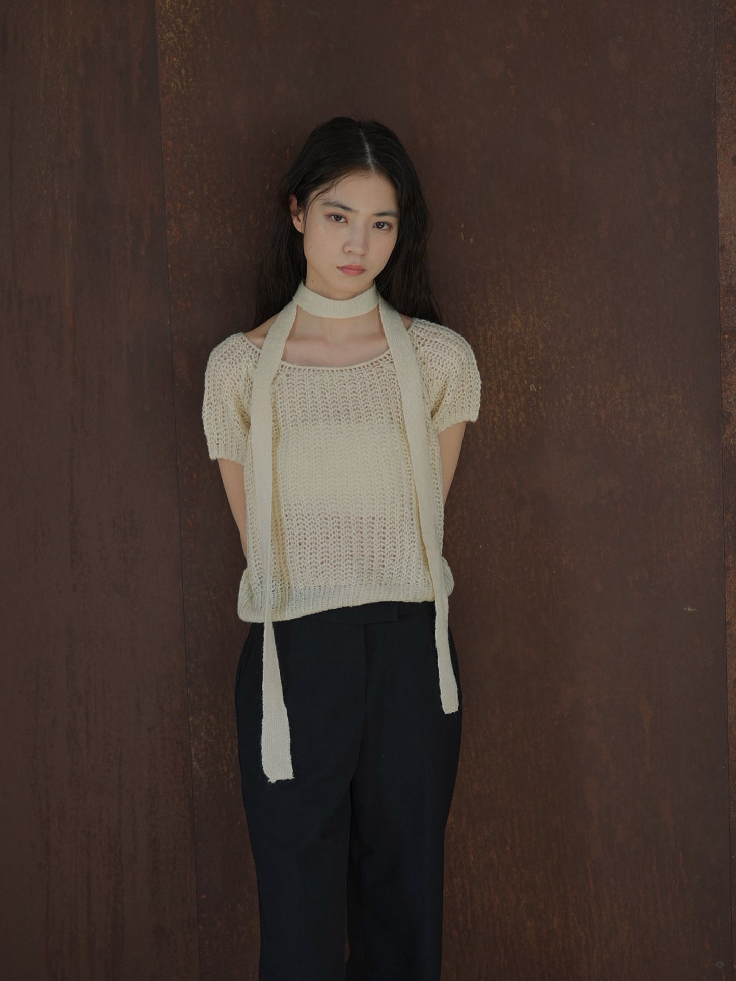 mohair knit tie tops