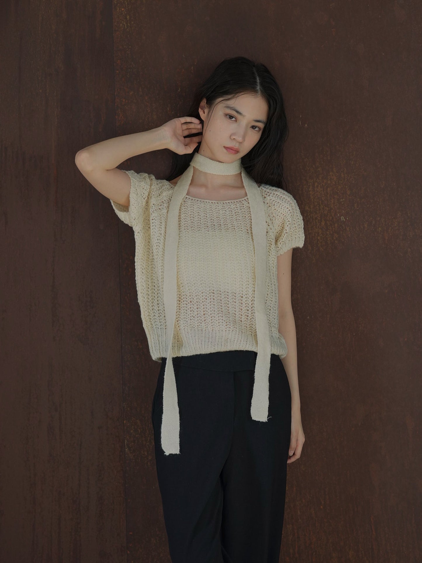 mohair knit tie tops