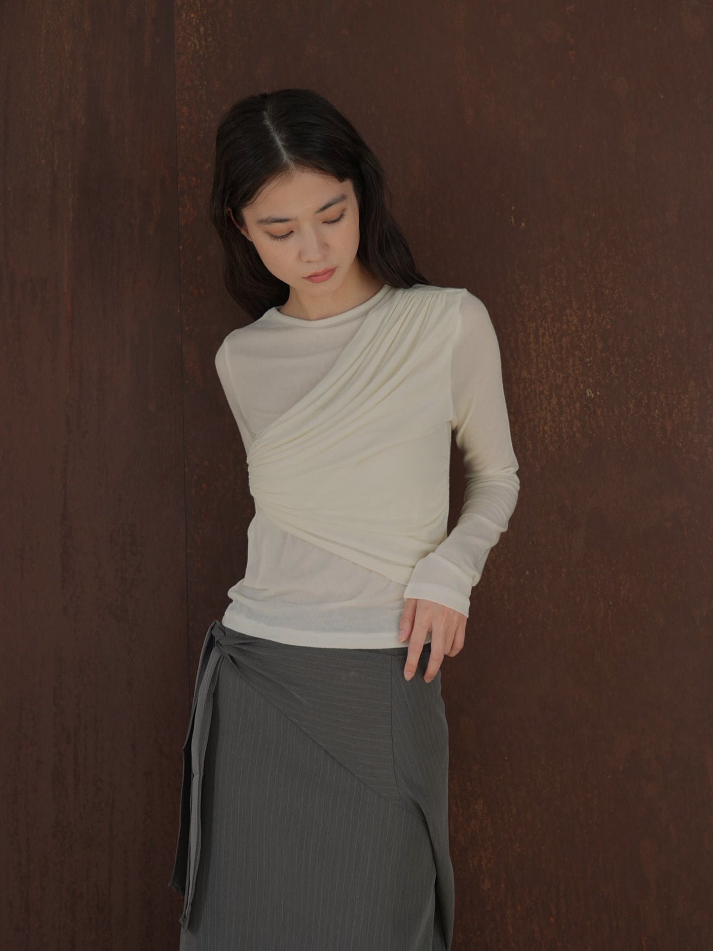 shirring design tops