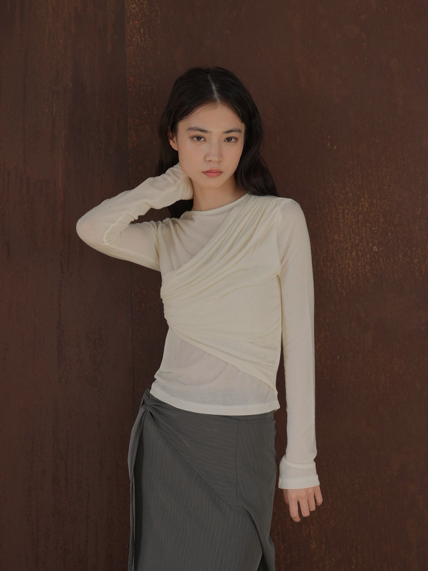 shirring design tops