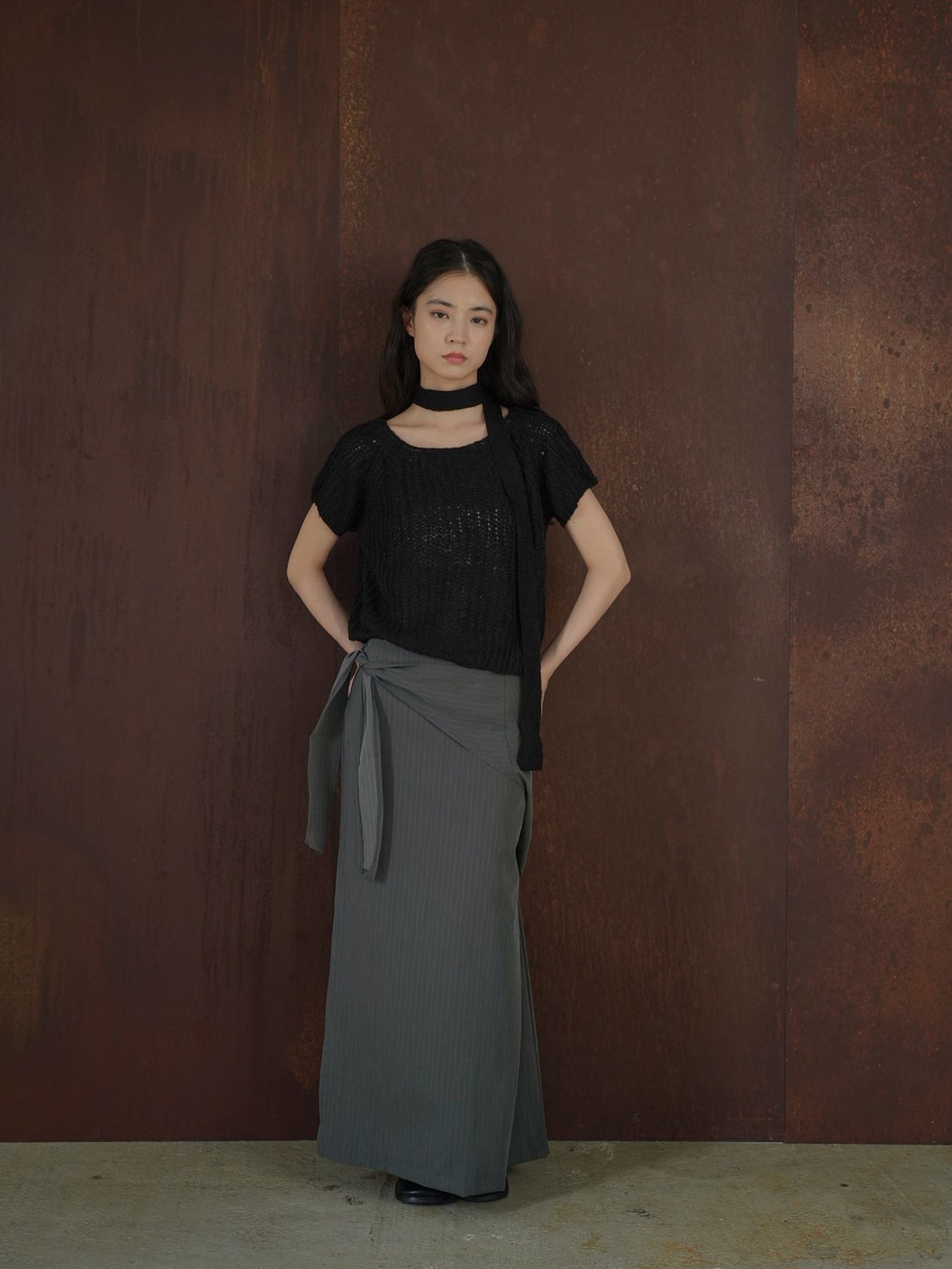 mohair knit tie tops