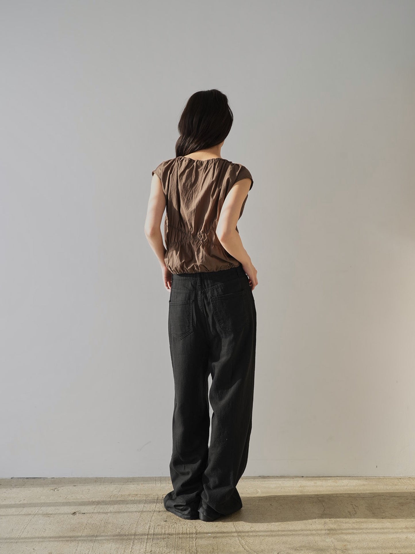 shirring crop tops