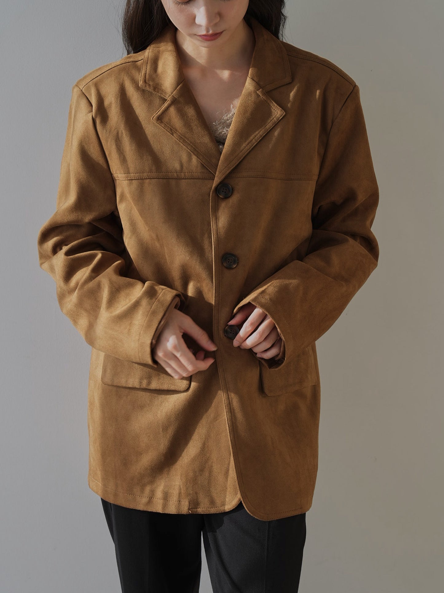 loose suede jacket