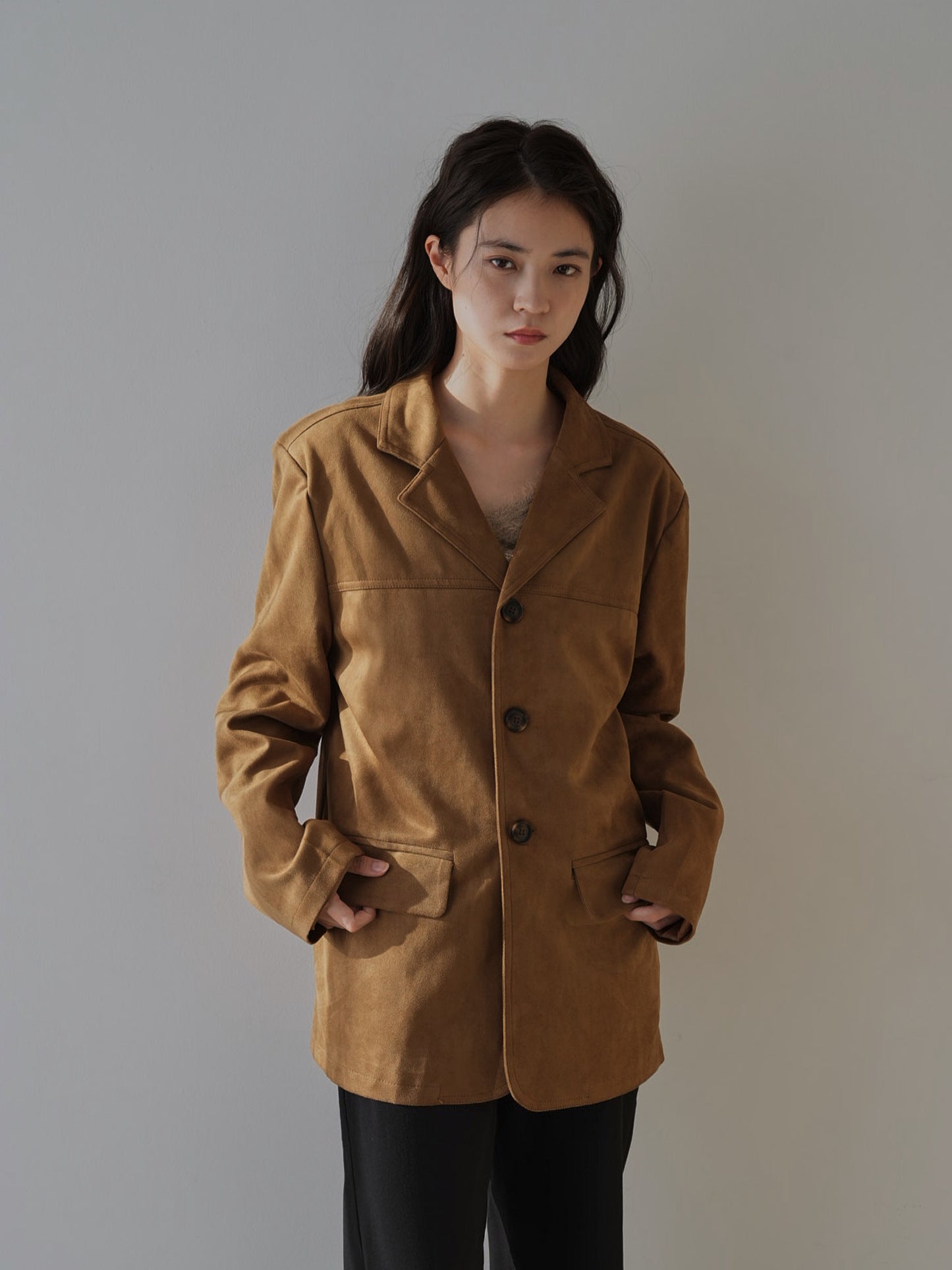 loose suede jacket