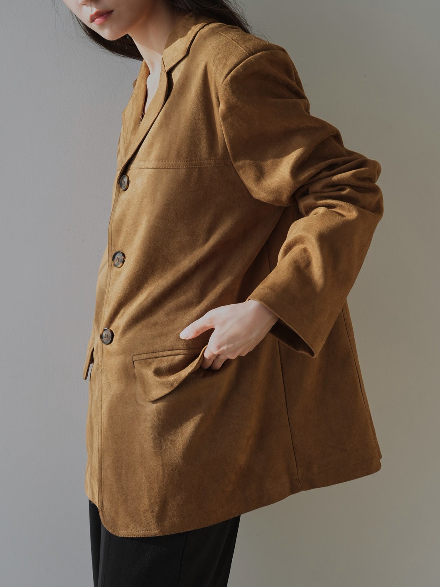 loose suede jacket