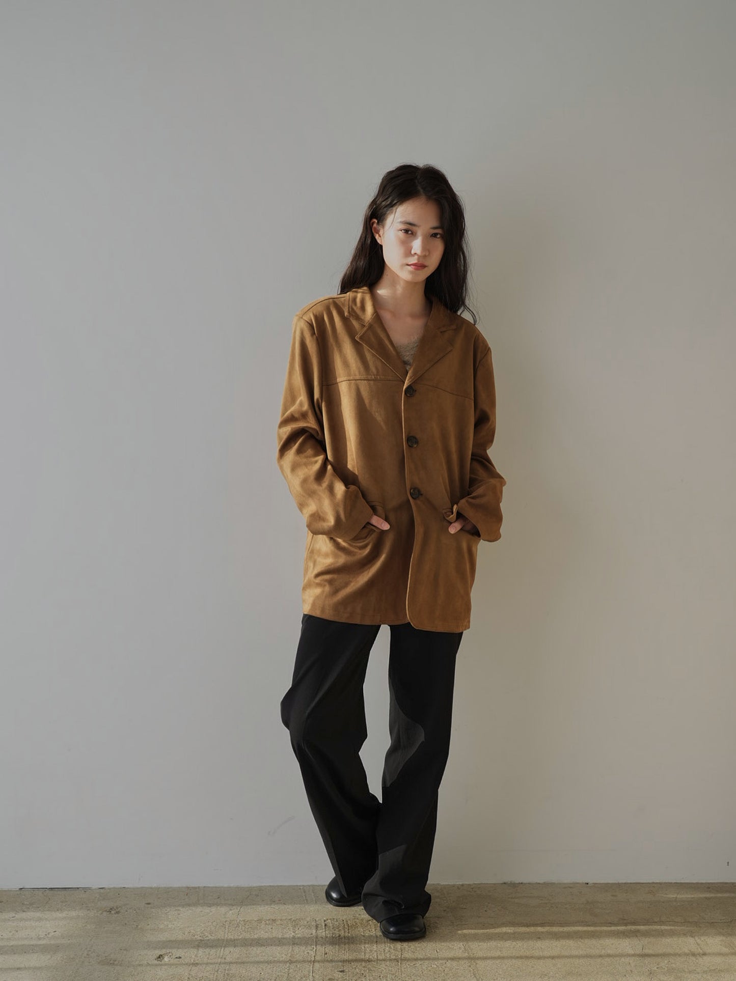 loose suede jacket