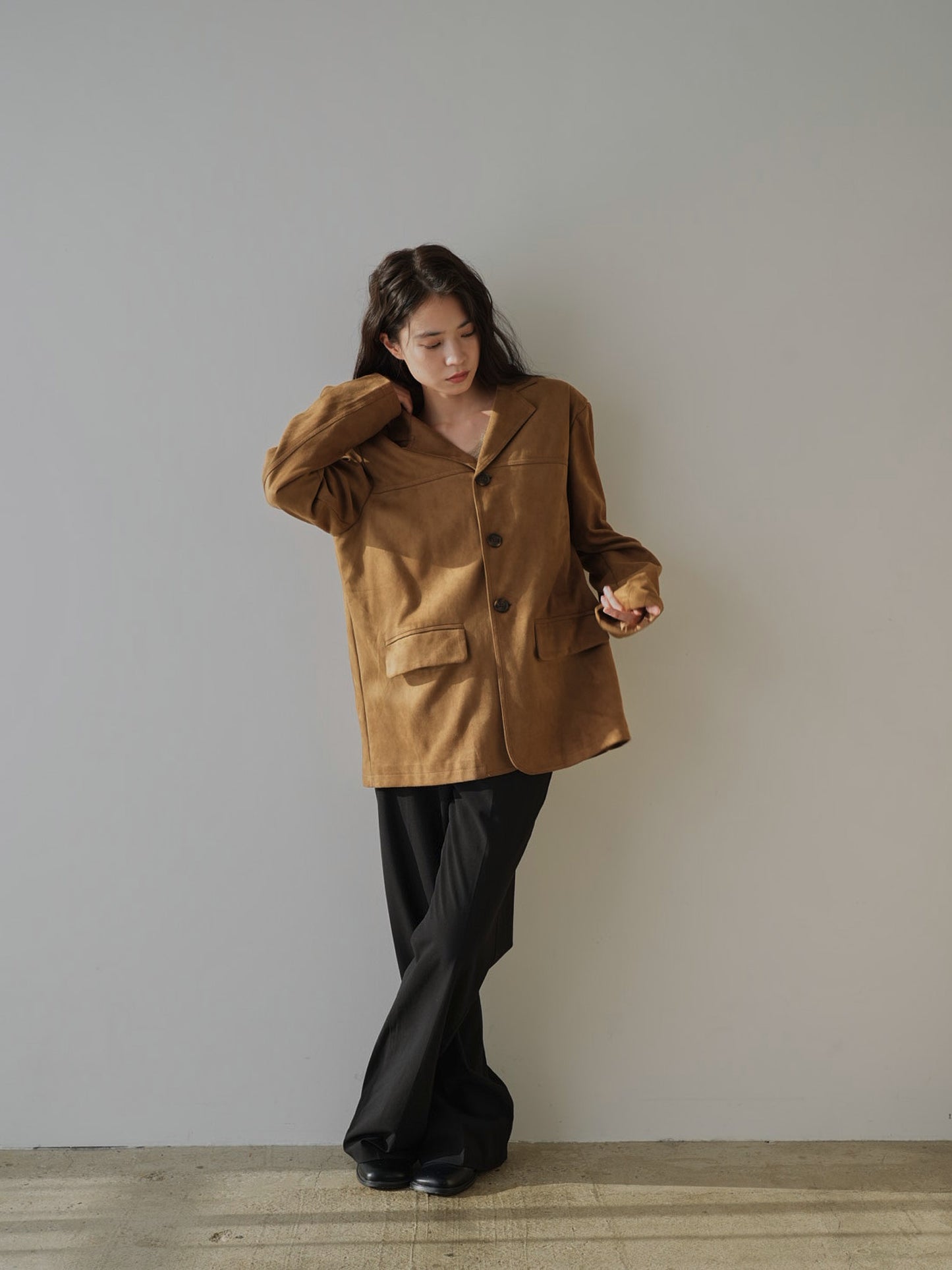 loose suede jacket