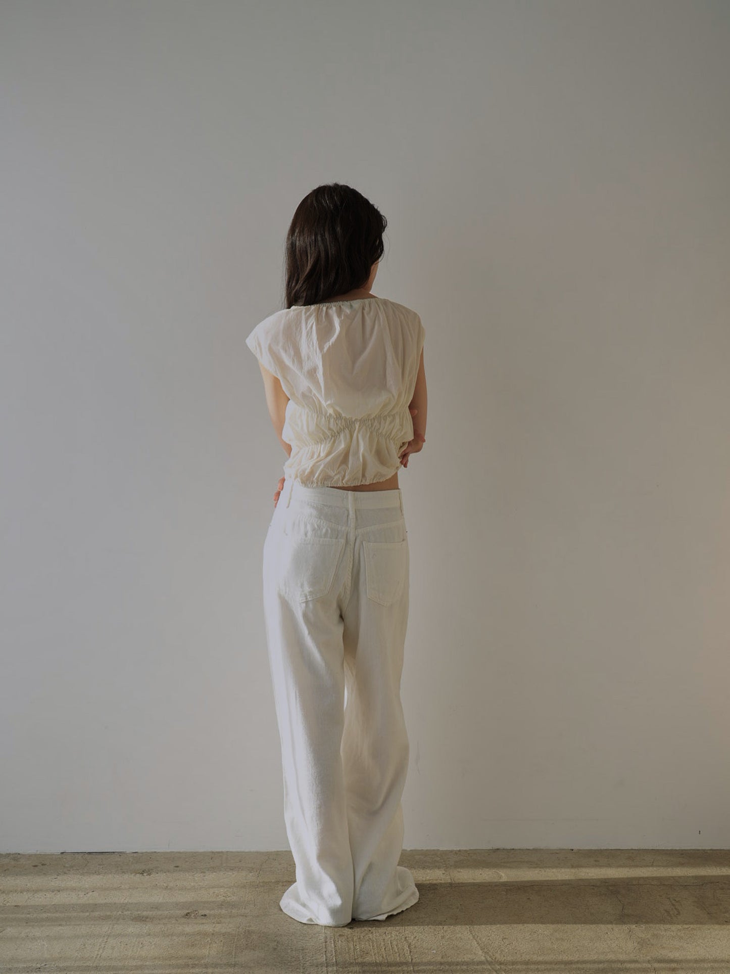 shirring crop tops