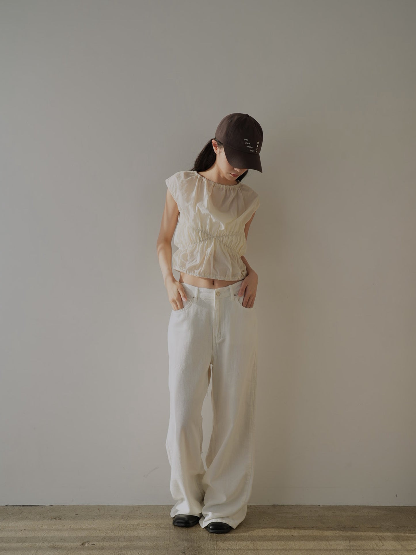 shirring crop tops