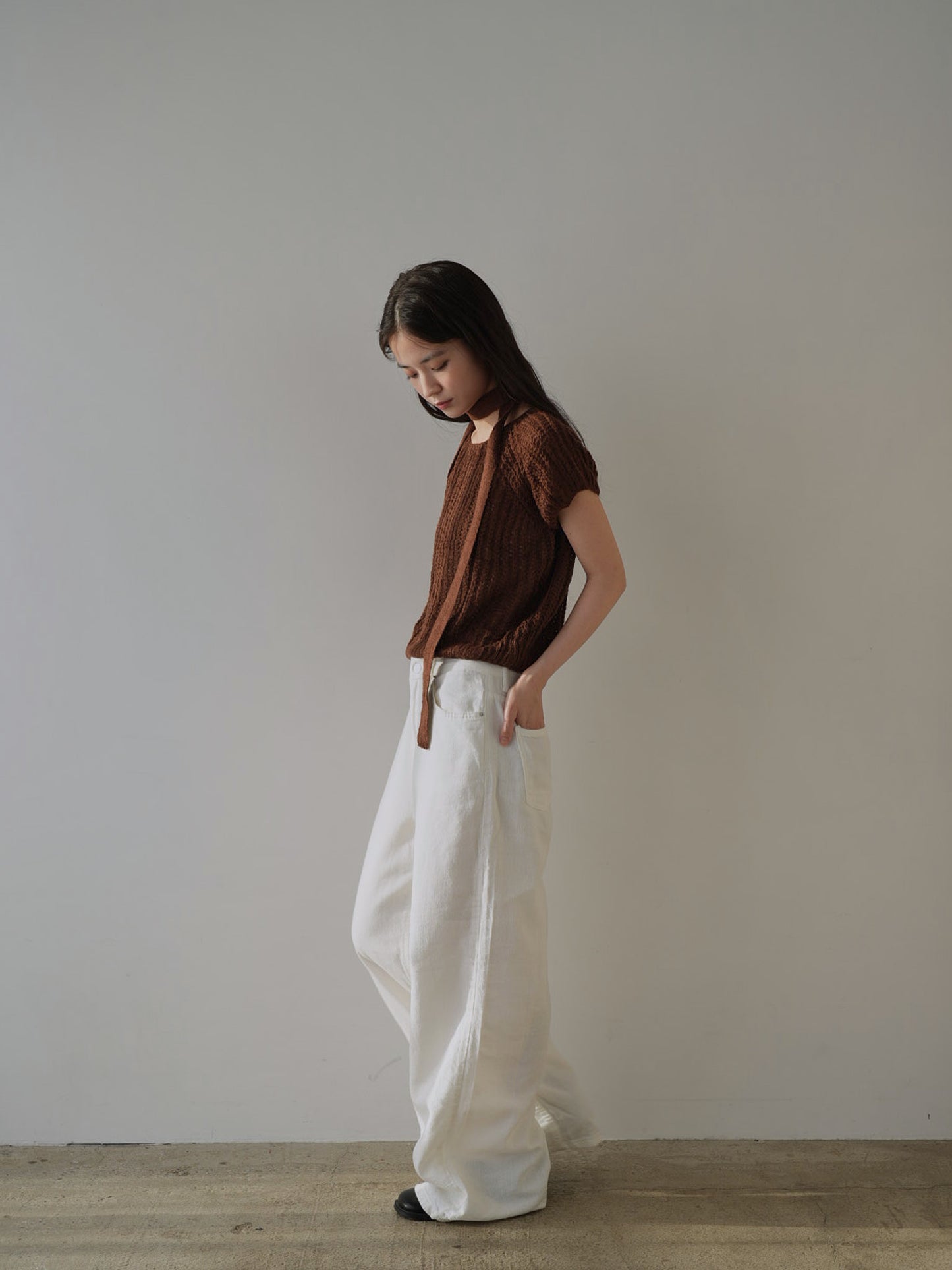 mohair knit tie tops