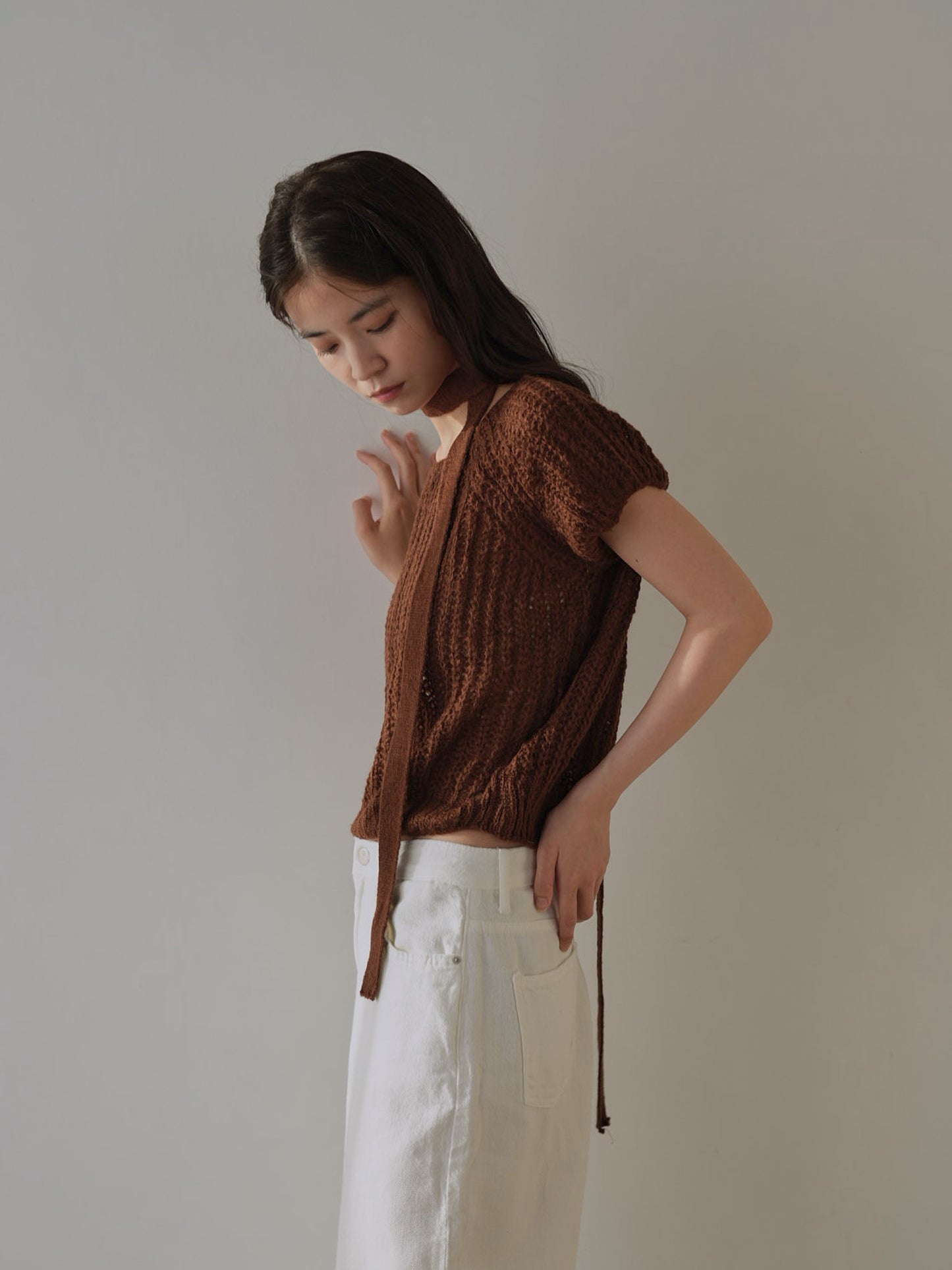 mohair knit tie tops