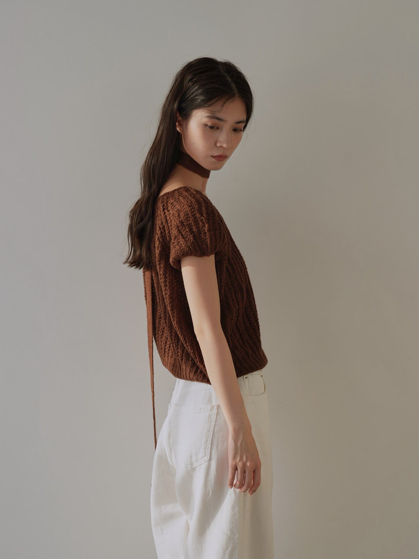 mohair knit tie tops